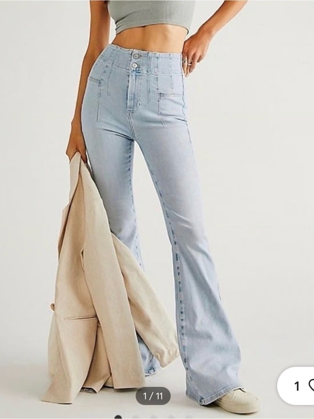 Like New! Free People Light Blue High-Rise Flare Jeans - Size 25